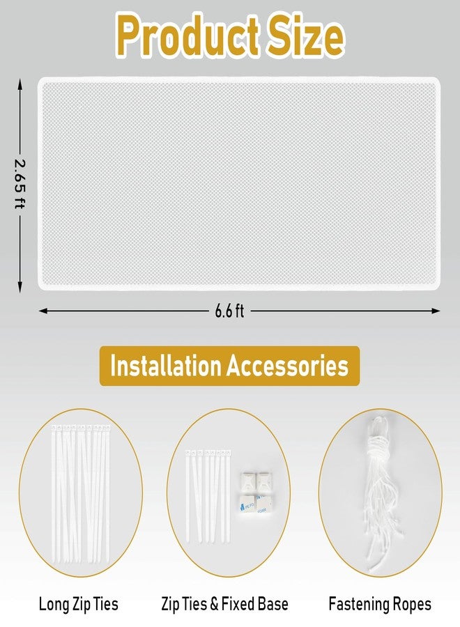 Gudui Banister Guard for Baby, 6.6ft x 2.6ft Balcony Netting for Pets Child Safety Stair Railing Cover Baby Proof for Kids Pets Toys, White - Image 2